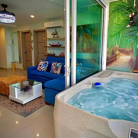 Jacuzzi- Apartamento De Lujo 2br 35 Piso Vista Al Mar Apartamento Cartagena